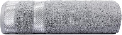 CASA COPENHAGEN Solitaire Mix 6 Pieces Towel Set- Grey Violet + Teal, 600 GSM 2Bath Towel 2Hand Towel 2Washcloth, Designed in Denmark Made of Soft Egyptian Cotton for Bathroom, Kitchen & Shower