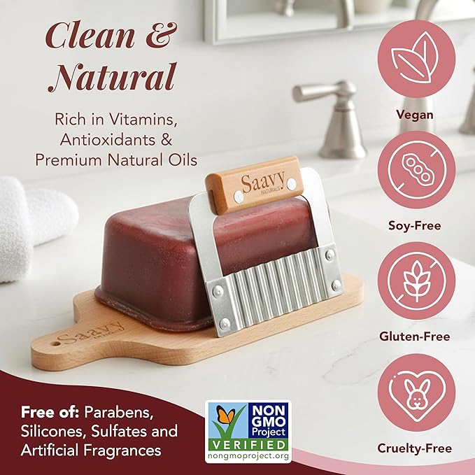 Saavy Naturals Soap Bar Patchouli Rose - Plant-Based Ingredients (1LB)