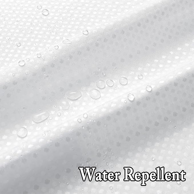 Gibelle Extra Long Shower Curtain 72x86, Waffle Weave Bathroom Shower Curtain with Snap-in Fabric Liner Set, No Hooks Needed, Hotel Style with Mesh Top Window, White