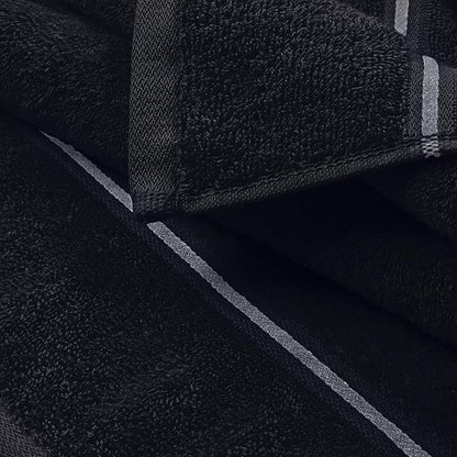 MyOwn Cotton 2 Pack Oversized Bath Towel Set 28x55 inches, Large Bath Towels, Ultra Absorbant Compact Quickdry & Lightweight Towel, Ideal for Gym Travel Camp Pool - Black