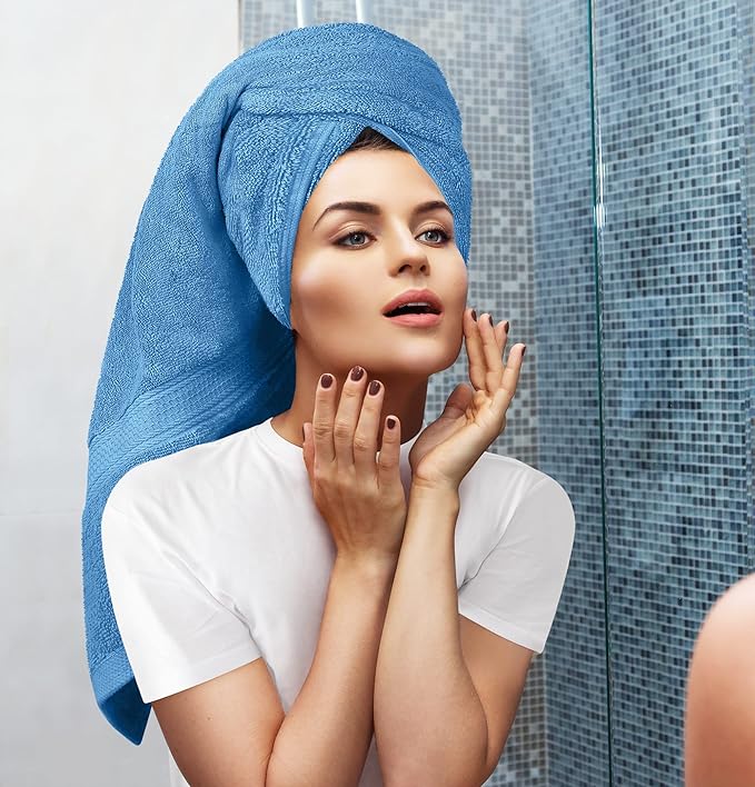 Utopia Towels 8 Piece Luxury Towel Set – Majestic Plush, Super Absorbent & Quicker-to-Dry, Thick 100% Ring Spun Cotton Towels for Bathroom, Spa & Hotel – 2 Bath, 2 Hand, 4 Washcloths, Electric Blue