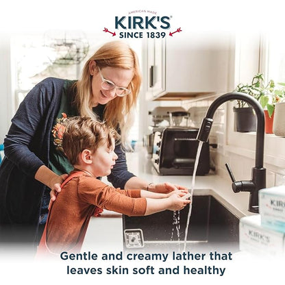 Castile Bar Soap by Kirkâ€™s | Clean Soap for Men, Women & Children | Premium Coconut Oil | Sensitive Skin Formula, Vegan | Fragrance-Free/Unscented | 4 oz. Bars - 4 Pack