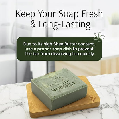 Marbela Cosmetics Fresh Forest Handmade Soap Bar - Made in USA, Vegan Friendly, Palm Oil Free, Natural Bar Soap - Gentle Face & Body Soap for Daily Skin Care, Moisturizing & Nourishing - 3.5 oz