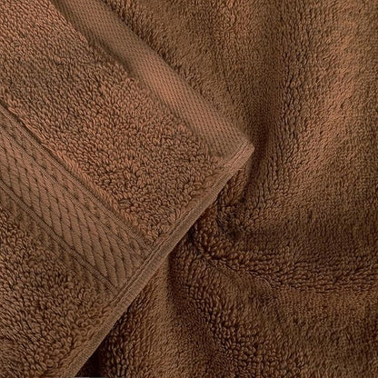 Superior Egyptian Cotton Pile Bath Towel Set of 4, Ultra Soft Luxury Towels, Thick Plush Essentials, Absorbent Heavyweight, Guest Bath, Hotel, Spa, Home Bathroom, Shower Basics, Chocolate