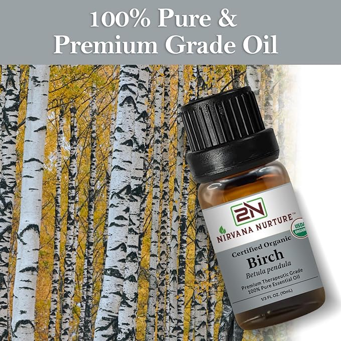 Birch Essential Oil USDA Certified Organic, 100% Pure Natural Premium Grade, Undiluted