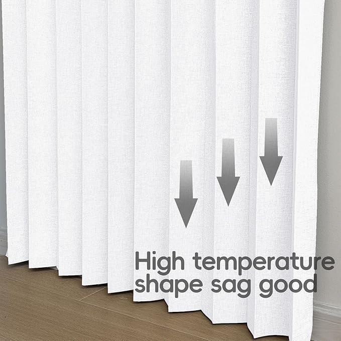 Accordian Door Curtain, 100% Blackout Folding Magnetic Doorway Curtains,Linen Style Closet Doors,for Room Divider,Privacy Protection（W72 x L78,White,1 Panel）