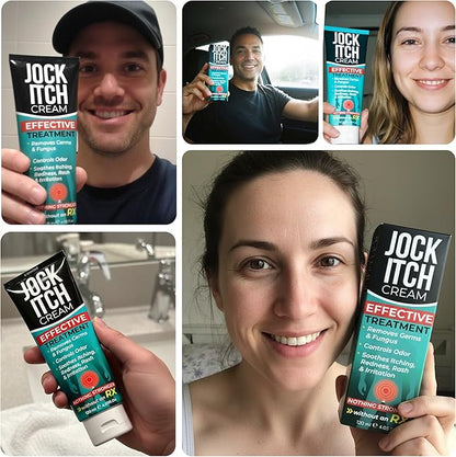 Jock Itch Cream | Extra Strength Antifungal Treatment for Groin & Inner Thighs | Relief for Itchy Skin, Jock Itch, Ringworm, Athlete’s Foot & Nail Fungus | Controls Odor & Removes Fungus | 120ml