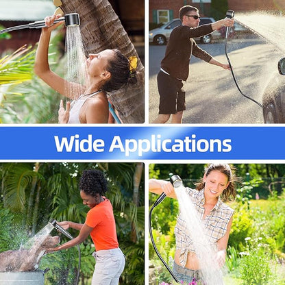 Portable Shower for Camping,8000mAh Rechargeable Camping Shower with 10 Spray Modes,Fahrenheit Display, IPX8 Waterproof Outdoor Camp Pump for Hiking, Travel, Car, Pet, Plants,Surf & Boat Cleaning