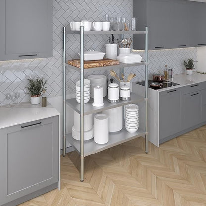 AmGood 4 Tier Galvanized Steel Dry Storage Unit. 24 in. x 43 in. x 72 in.