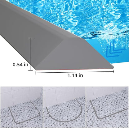 Duzzy 75 Inch Collapsible Shower Water Dam, Shower Threshold Water Stopper Barrier and Retention System and Keeps Water Inside Threshold Dry and Wet Separation, Suitable for Bathroom & Kitchen