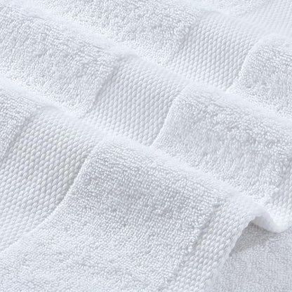 White Bath Towel Set of 6 - 100% Cotton Highly Absorbent Towels for Bathroom, 2 Luxury Bath Towels 650GSM, 2 Hand Towels, 2 Washcloths