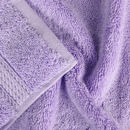 Superior Egyptian Cotton Pile 8 Piece Towel Set, Includes 2 Bath, 2 Hand, 4 Face Towels/Washcloths, Ultra Soft Luxury Towels, Thick Plush Essentials, Guest Bath, Spa, Hotel Bathroom, Purple