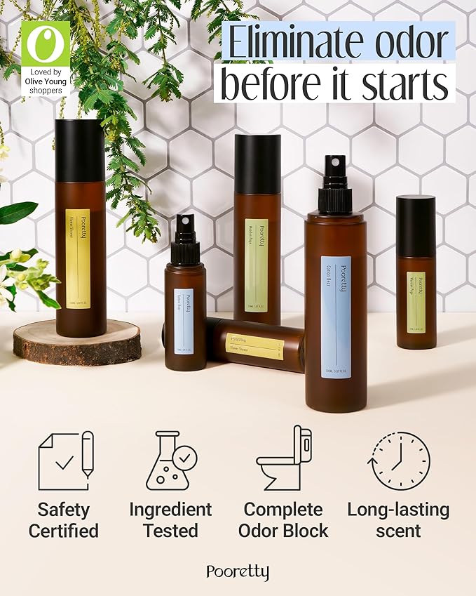 Pre-Poop Aromatic Bathroom Toilet Spray, Potty Deodorizer, Neutralize Bad Odors (1.69 fl.oz.) - Soft Cotton & Baby Powder Scent