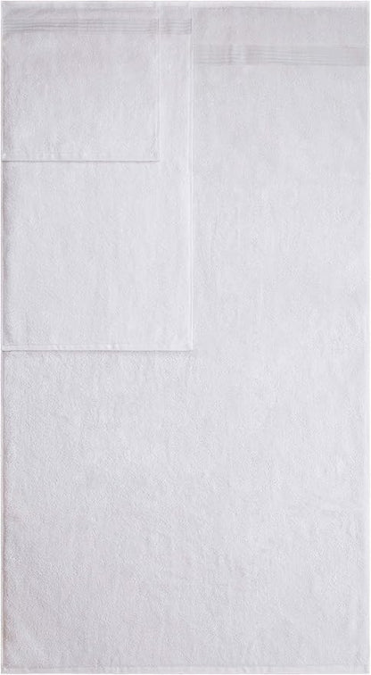 American Veteran Towel, 6 Piece Towel Set for Bathroom, 100% Cotton Turkish Bathroom Towels, 2 Bath Towels 2 Hand Towels 2 Washcloths, White