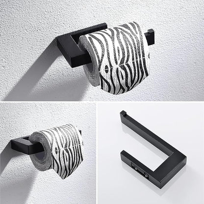 Lairuier Bathroom Hardware Accessories Set Matte Black 4-Piece Towel Bar Set 304 Stainless Steel Wall Mounted Bath Towel Rack Set, 24 Inch