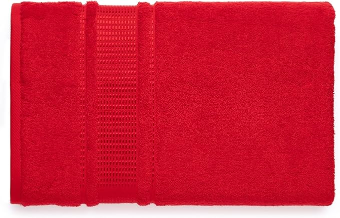 Melissa Linen, 2 Piece Hand Towel Set, 100% Turkish Cotton Face Hand Towels for Bathroom, 20 in x 35 in, Absorbent, Quick Dry, Durable and Soft, Spa and Hotel Quality, Red