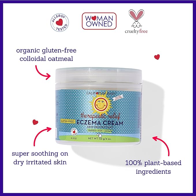 California Baby Eczema Cream | Steroid-Free Eczema Treatment | Colloidal Oatmeal + Aloe Vera | Soothing Eczema Lotion For Kids + Adults | 57 g / 2 oz.
