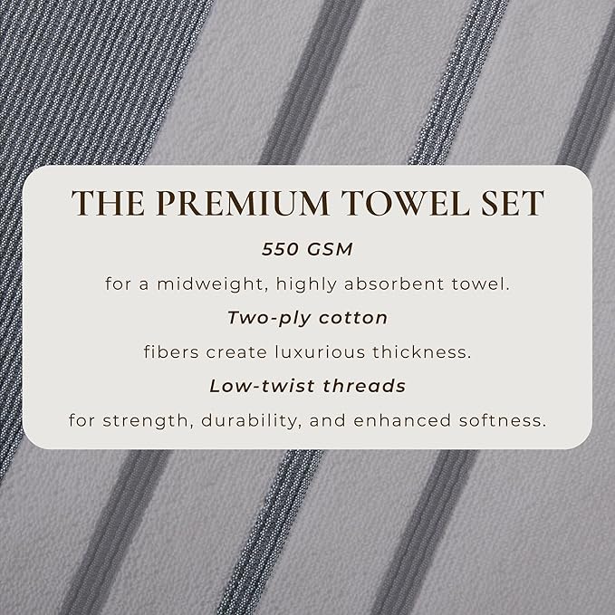 Great Bay Home Decorative Oversized Bath Sheet Set - Luxury Cotton 2 Pack 68x35 Extra Large Towels - Luxurious, Ultra-Soft, Durable Towels for Bathroom Decor (Grey)