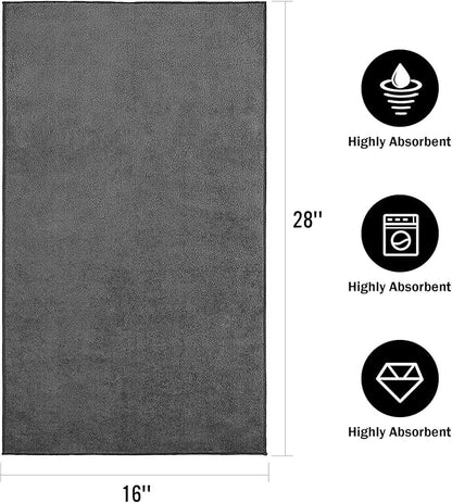 Orighty 6-Pack Grey Hand Towels - Quick Drying & Absorbent Microfiber Gym Towels 16x28 inches - Lightweight & Thin Grey Yoga Towel - Multi-Purpose Camping Towel for SPA, Hotel & Bathroom