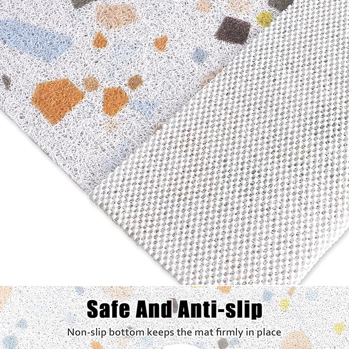 Square Shower Mat Non Slip: 31x31 Inch Shower Floor Mat with Drain Hole in Middle, Super Soft and Comfortable PVC Loofah Massage Bath Mat for Shower, Anti Slip Shower Stall Mat, Quick Drying