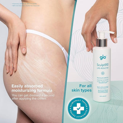 Glo Sculpt910 Cellulite Remover Cream - Advanced Anti-Cellulite Cream with Nanotechnology for Fast Cellulite Treatment, Skin Firming and Tightening Lotion - Targets Arms, Thighs, Butt, Hips and Belly
