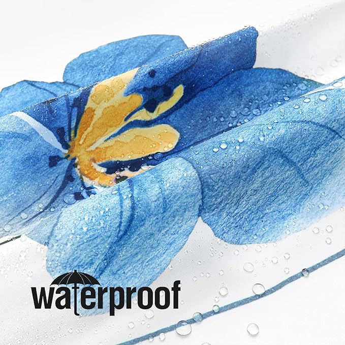 Gibelle Watercolor Floral Shower Curtain, Blue Yellow Flower Shower Curtain for Bathroom, Modern Minimalist Waterproof Fabric Shower Curtain Set 72x72 Inch