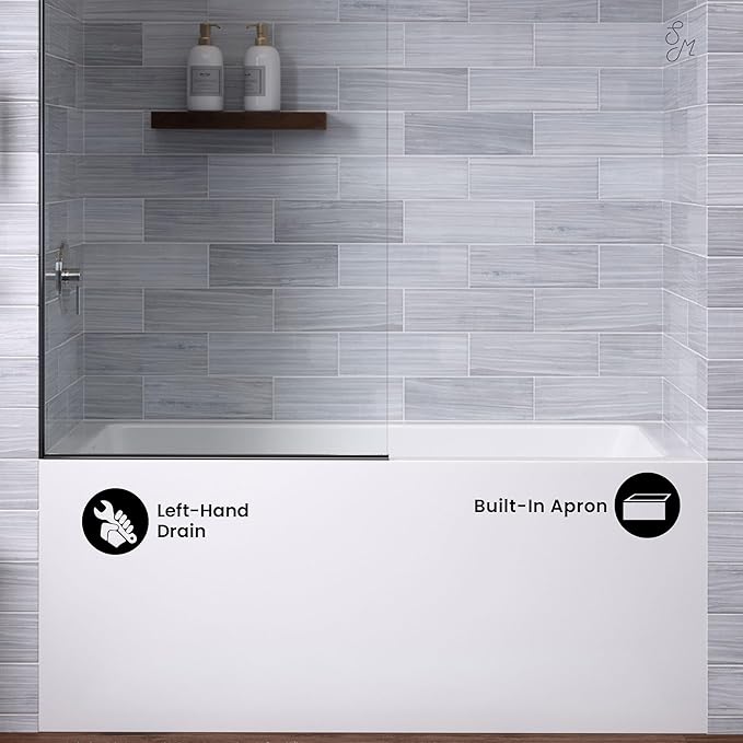 Voltaire 54" X 30" Left-Hand Drain Alcove Bathtub with Apron