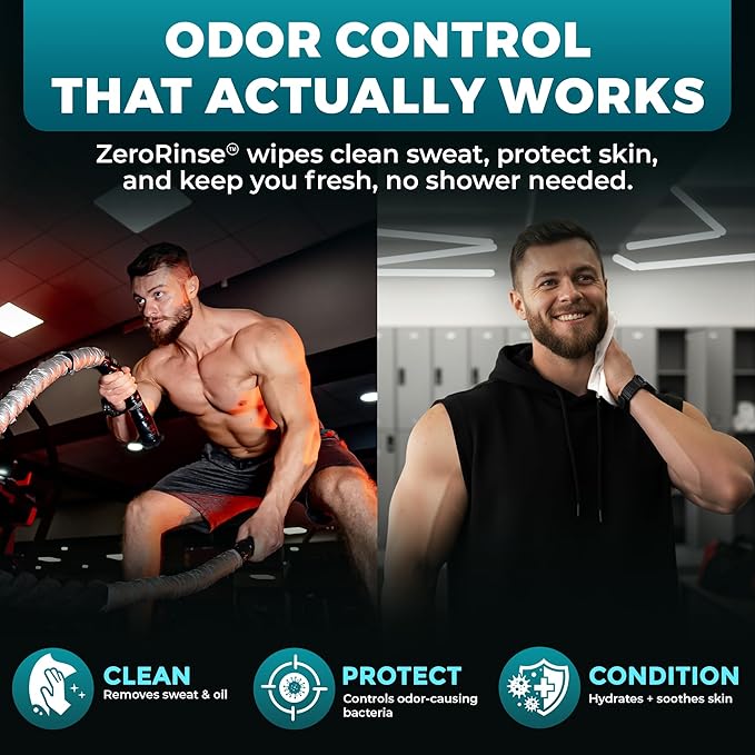 Body Wipes for Men (2 Pack) – 100 XL No Rinse Shower Sheets + 8 Travel Bath Wipes, 10" x 11.5" Adult Disposable Washcloths for After Gym Use, Hunting, Camping and Travel