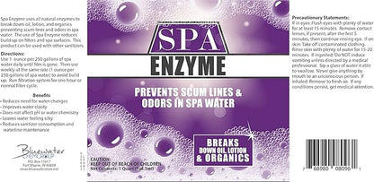 Spa & Hot Tub Enzymes - Quart - Prevents Scum Lines & Odors in Hot Tub & Spa Water, Breaks Down Oil, Lotion and Other Organics
