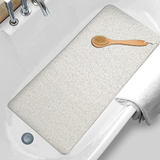 Shower Mats Non Slip,16x36'' Long Bathtub Mat Non-Slip for Bathroom Tub Showers Anti Slip for Elderly,Loofah Anti Slip Shower Matt,Shower Stall Mat for Inside Shower-White