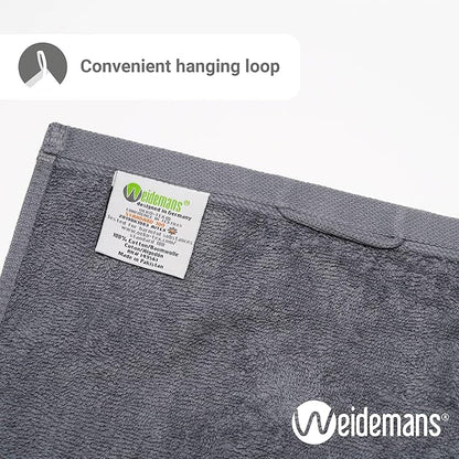 100% Cotton Washcloths Set 13” x 13” | Dark Grey Towels | Set of 12 Ultra Soft and Highly Absorbent Washcloths Sets for Bathroom, Gym, Hotel, Spa | Machine Washable Face Towel