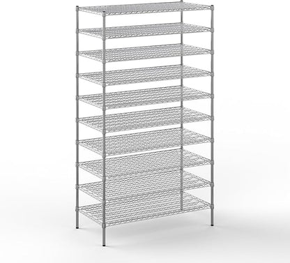 24" Deep x 48" Wide x 86" Height Wire Shelving Kit | 10-Tier | NSF Commercial Storage Rack Unit