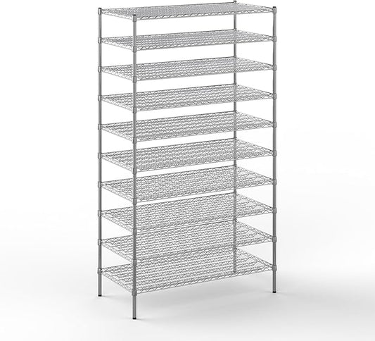 24" Deep x 48" Wide x 86" Height Wire Shelving Kit | 10-Tier | NSF Commercial Storage Rack Unit