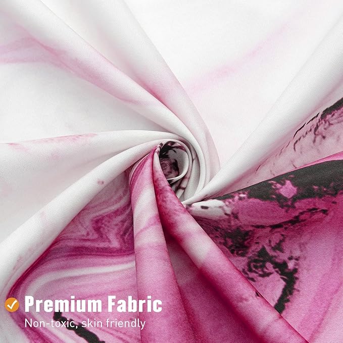 MitoVilla Hot Pink Marble Shower Curtain, Modern Ombre Fabric Cloth Shower Curtains for Luxury Bathroom Decor, Abstract Watercolor Shower Curtain, Dark Pink, 72x72