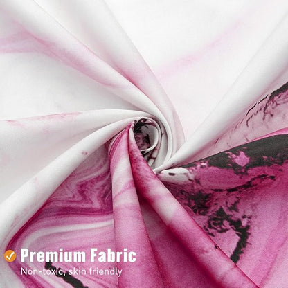 MitoVilla Hot Pink Marble Shower Curtain, Modern Ombre Fabric Cloth Shower Curtains for Luxury Bathroom Decor, Abstract Watercolor Shower Curtain, Dark Pink, 72x72