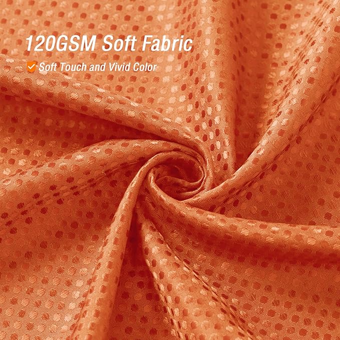 Gibelle Long Shower Curtain 72 x 78, Tall Waffle Weave Textured Fabric Shower Curtain for Bathroom, Water Repellent, Machine Washable, Burnt Orange
