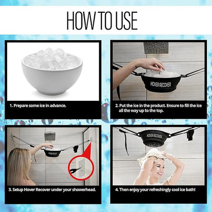 Ice Shower | Portable Cold Therapy Attachment for Any Shower | Ice Bath Recovery for Sore Muscles, Stress Relief, Camping, Hiking & Post-Workout Plunge | Home Cold Plunge Tub – Black