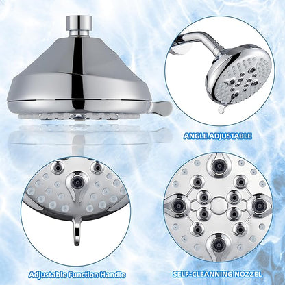 KINSE Tub shower faucet set, 5-Inchs bathtub faucet set,Single-Handle Shower Faucet set,5+1 Functions shower system,chrome shower set With tub spout (Shower Valve Included) chrome