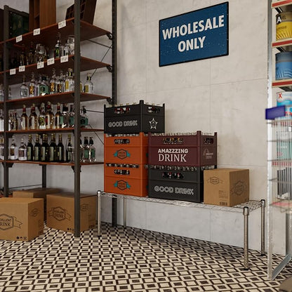 14" Deep x 48" Wide x 14" Height Wire Shelving Kit | 1-Tier | NSF Commercial Storage Rack Unit