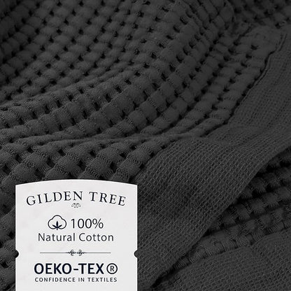 GILDEN TREE Waffle Bath Sheet Quick Dry Towel, Thin Luxury Bath Towels, Bath Sheets 40x80 Large Bath Towels, Modern Style (Faded Black)