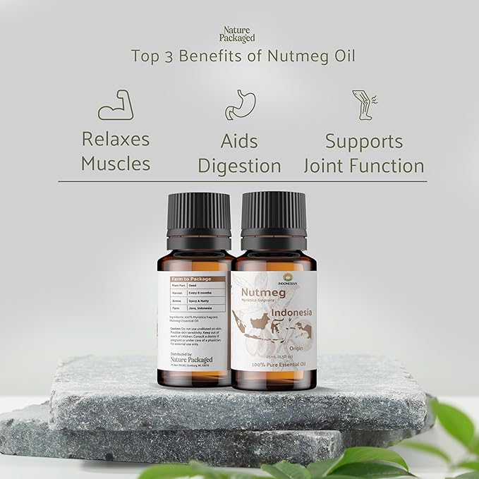 Nutmeg Essential Oil - Direct from Central Java, Indonesia - Pure Essential Oils for Diffusers, Muscle Relief and Aromatherapy | Premium Therapeutic Grade (2lbs)