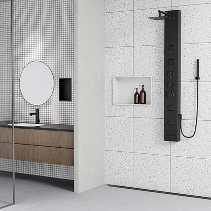 Achelous Stainless Steel Insert Shower Niche 18" X 12" NO Tile Needed, Recessed Shower Shelf Organizer, Matte White
