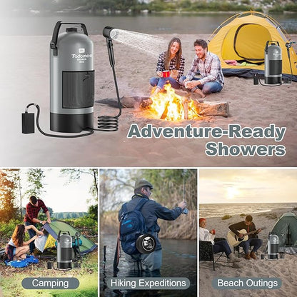 Portable Shower for Camping, 5 Gal/20 L Solar Heating Camping Shower Bag with Shower Pump, Portable Shower Head, Essential for Camping,Festivals, Overlanding, Beach Trips