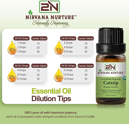 Catnip Essential Oil USDA Certified Organic, 100% Pure Natural Premium Grade, Undiluted