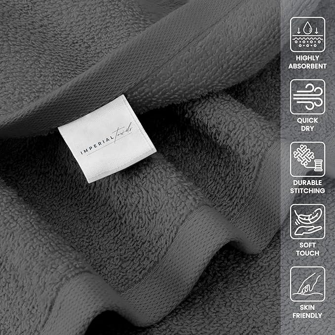 Salon Towels -24 Pack Grey Hand Towels 100% Cotton Spa Towels – 16x26 inches Highly Absorbable Facial Towel Gym, Hair, Face Bulk Small Towel (Not Bleach Proof)