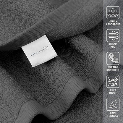 Salon Towels -24 Pack Grey Hand Towels 100% Cotton Spa Towels – 16x26 inches Highly Absorbable Facial Towel Gym, Hair, Face Bulk Small Towel (Not Bleach Proof)
