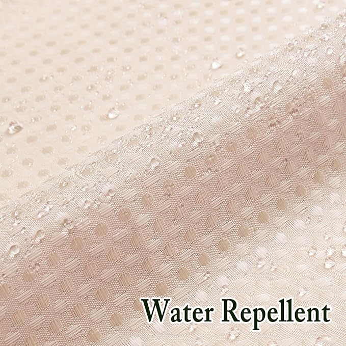 Gibelle Long Shower Curtain 72x80, Waffle Weave Bathroom Shower Curtain with Snap-in Fabric Liner Set, No Hooks Needed, Hotel Style with Mesh Top Window, Blush Pink
