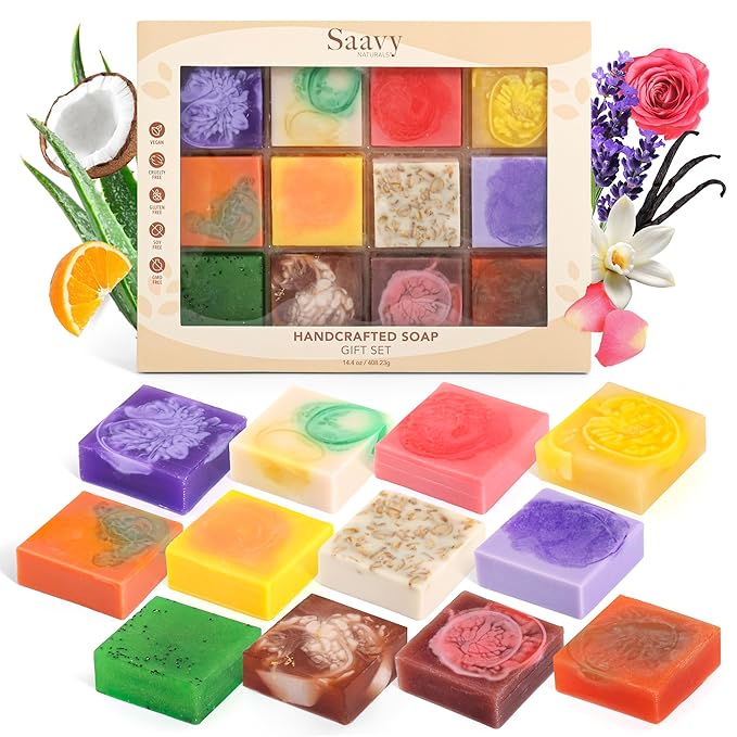 Saavy Naturals Artisan Soap Pack (12 Square Pack)