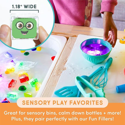 Glo Pals Water-Activated Light-Up Cubes for Sensory Play – 12 Pack
