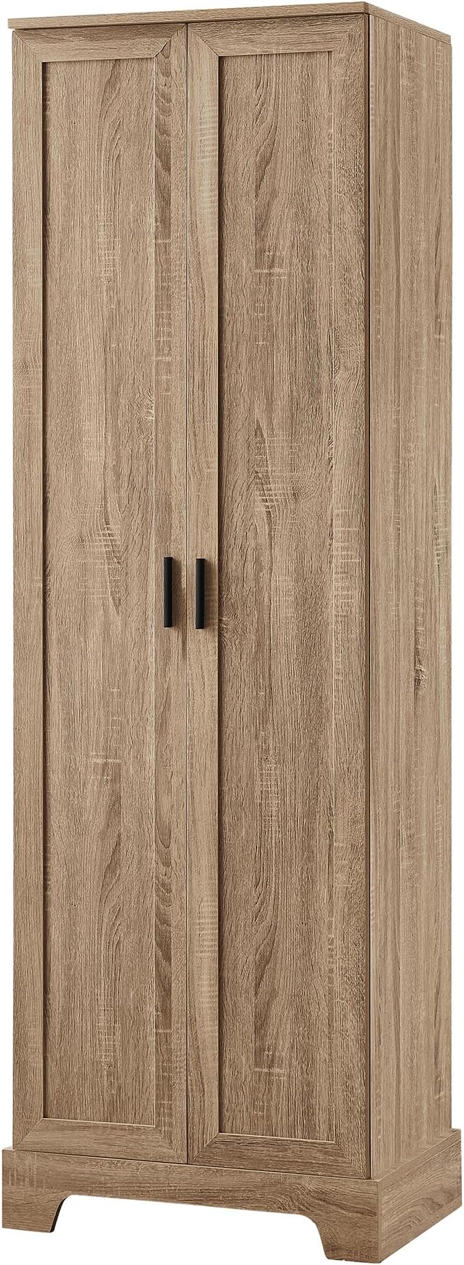 Favfurish 71" Tall Bathroom Storage Cabinet with Doors,Modern Linen Cabinets w/Adjustable Shelves & Anti-Tipping Device,Easy Assembly,Freestanding Organizer for Dining Room,Kitchen,Office,Brown